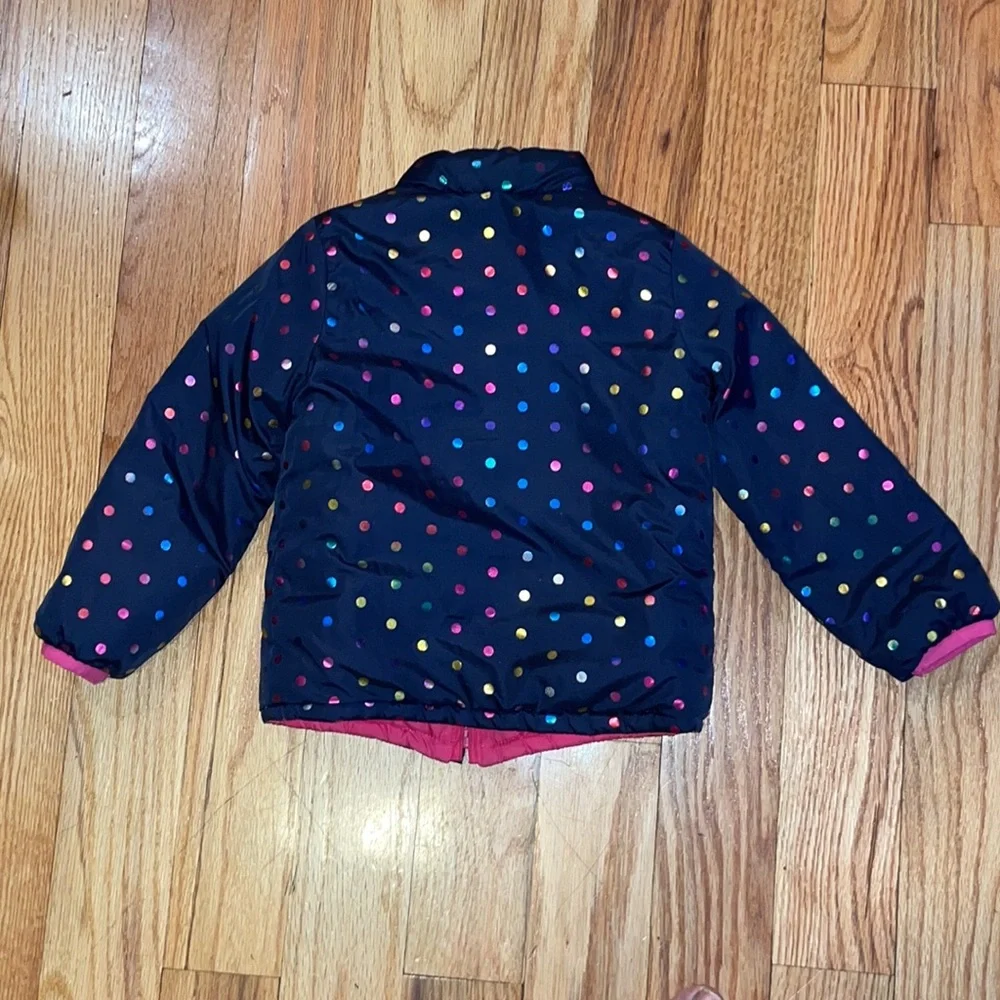 GAP reversible pink blue dots jacket 4 Toddler